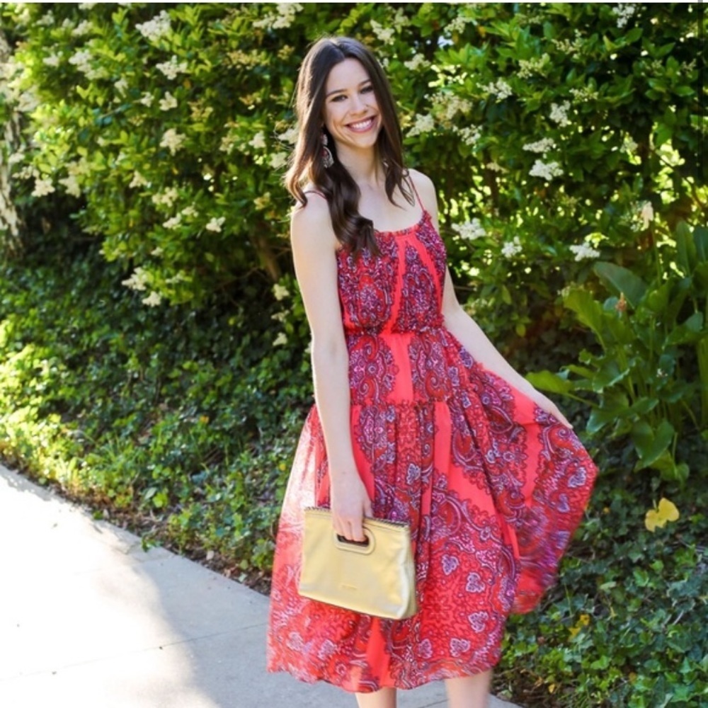 Banana Republic Blogger Favorite! Paisley Pleaded Midi Dress, 6 - Picture 4 of 11